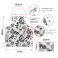 thumbnail image 7 of Pioneer Flower Floral Print Pattern Apron-Garden Aprons for Women with Pockets-Cotton Linen Waterproof Kitchen Cooking Gardening Aprons Adjustable for Kitchen,Cooking,BBQ and Salon 33x27 Inch, 7 of 7