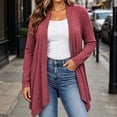 thumbnail image 2 of Liuinsasek Women's Cardigan Fashion Casual Comfortable Solid Long Sleeve Clothing Top with Asymmetrical Hem Lightweight and Flowing Spring/Fall Clothing, 2 of 7