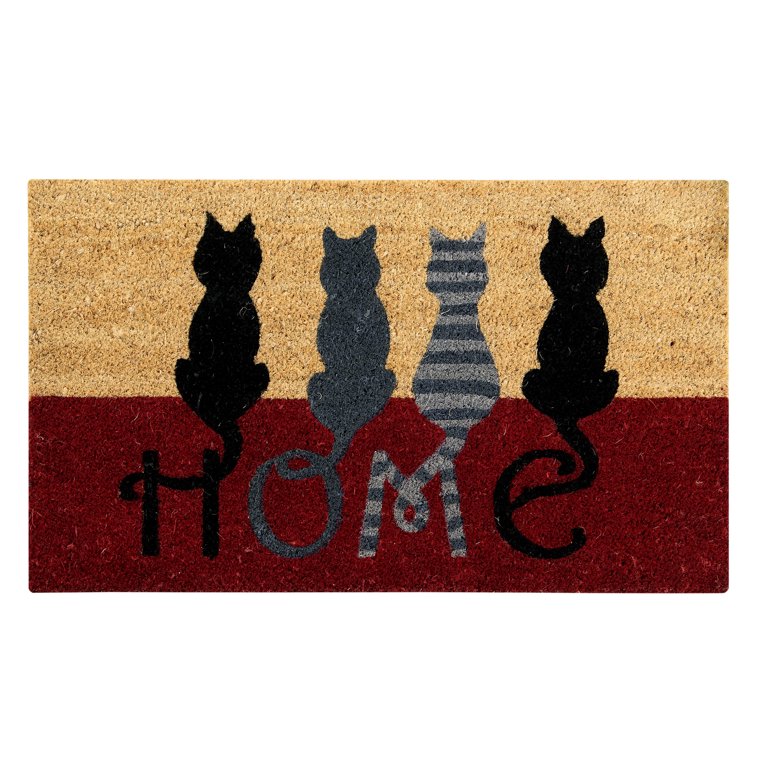 Better Trends Coir Door Mat 100% Natural Jute 18 inch x 30 inch Rectangle, Cat Home