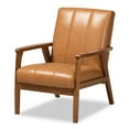 thumbnail image 2 of Baxton Studio Nikko Mid-century Modern Tan Faux Leather Upholstered and Walnut Brown finished Wood Lounge Chair, 2 of 9