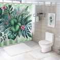 thumbnail image 7 of GOSMITH Tropical Summer Hawaiian Flower Palm Leaves Seasons Shower Curtain for Bathroom White, 7 of 7