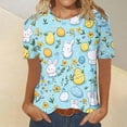 thumbnail image 2 of VBTAPA Happy Easter Shirt for Women Cute Tops Short Sleeve Bunny Eggs Print T-shirt Summer Casual Workout Graphic Tees Daily Sales Multicolor XXL, 2 of 6
