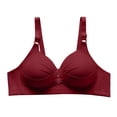 thumbnail image 2 of Nfurl Wireless Bras for Women Adjustable Strap Push up Full Coverage Bralettes Molded Cup Comfortable Everyday Bras Wine,40, 2 of 5