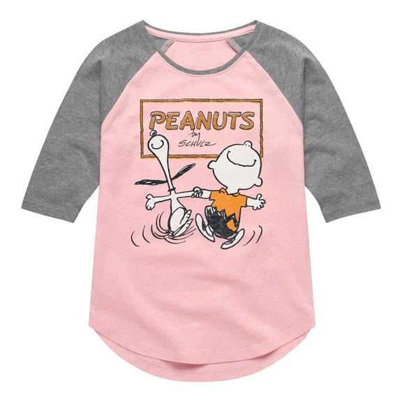 Peanuts - Snoopy - Toddler & Youth Girls Raglan Graphic T-Shirt