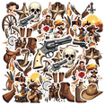 thumbnail image 1 of YEZDIX Autocollants Vintage Cowboy Western Vinyle Imperméable pour Ordinateurs Portables Valises, 1 of 5