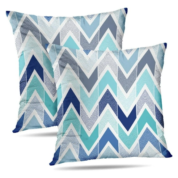 LALILO Throw Pillow Covers Colorful Multicolored Zig Zag Stripe Cushion Cover 18" x 18", 2 Pack