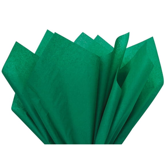 Pack Of 480, Solid Emerald Tissue Paper 20 X 30" Sheet Half Ream Made From 100% Post Industrial Recycled Fibers Made In USA