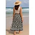 thumbnail image 4 of Moomaya Women's Chiffon Maxi Skirt with Lining - 40" Long Printed Skirt for Beach, Summer Outfits, High Waist Flowy Skirt, 4 of 7