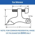 thumbnail image 4 of 2X Heavy Duty Adjustable Hinge Pin Door Stopper with Rubber Bumper Tips Hardware, 4 of 7