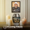 thumbnail image 4 of Yatskia Golden Trumpet with Candles Small Cremation Keepsake Urns for Human Ashes Adult Male and Female, Large Funeral Burial Urn for Adult Ash, (Monar 10 Inch and 3 Inch), 4 of 8