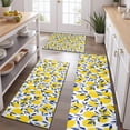 thumbnail image 2 of Yellow Lemon Fruit Leaves White Pattern Kitchen Rugs Sets Of 3,Kitchen Runner Rugs Non Skid Washable,Decorative Kitchen Floor Mats for Kitchen,Sink,Laundry,17"x30"+ 17"x47" + 17"x59", 2 of 6