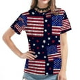 thumbnail image 4 of IROINNID Patriotic Shirts for Women Round Neck T-Shirt America Independence Day Blouse Tops Short Sleeve Tops, 4 of 6