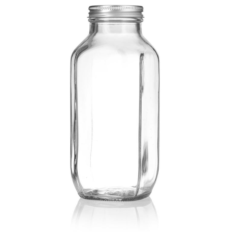 French Home Recycled Clear Glass, 1-quart Coastal Water Bottle and