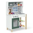 thumbnail image 6 of Delta Children Tiny Chef Play Kitchen - Wooden Toy Kitchen Playset with Realistic Knobs, Includes Oven, Sink, Microwave, 15 Pieces of Play Food, Green, 6 of 24