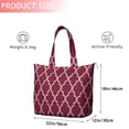 thumbnail image 4 of Burgundy Geometric Quatrefoil Pattern Travel Tote Bags for Women Carry On,Large Weekender Bags for Women Travel,Multi Functional Duffle Bag for Work,Shopping,Sports, 4 of 5