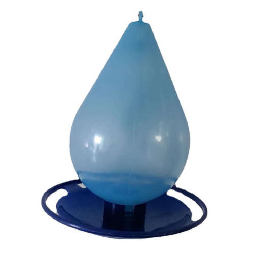 Cheers.US Glass Wild Bird Waterer, Wild Bird Feeder for Outdoors, Teardrop-Shaped Water Cooler for Garden Tree Yard Outside Decoration, Gray-Blue