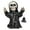 Black, variant on HCTSHG Halloween Small Skeleton Statue Holding Bell, Cool and Horror Skull Collectible Figurine, Scary Skeleton Statues for Tabletop Ornaments Party Halloween Decor