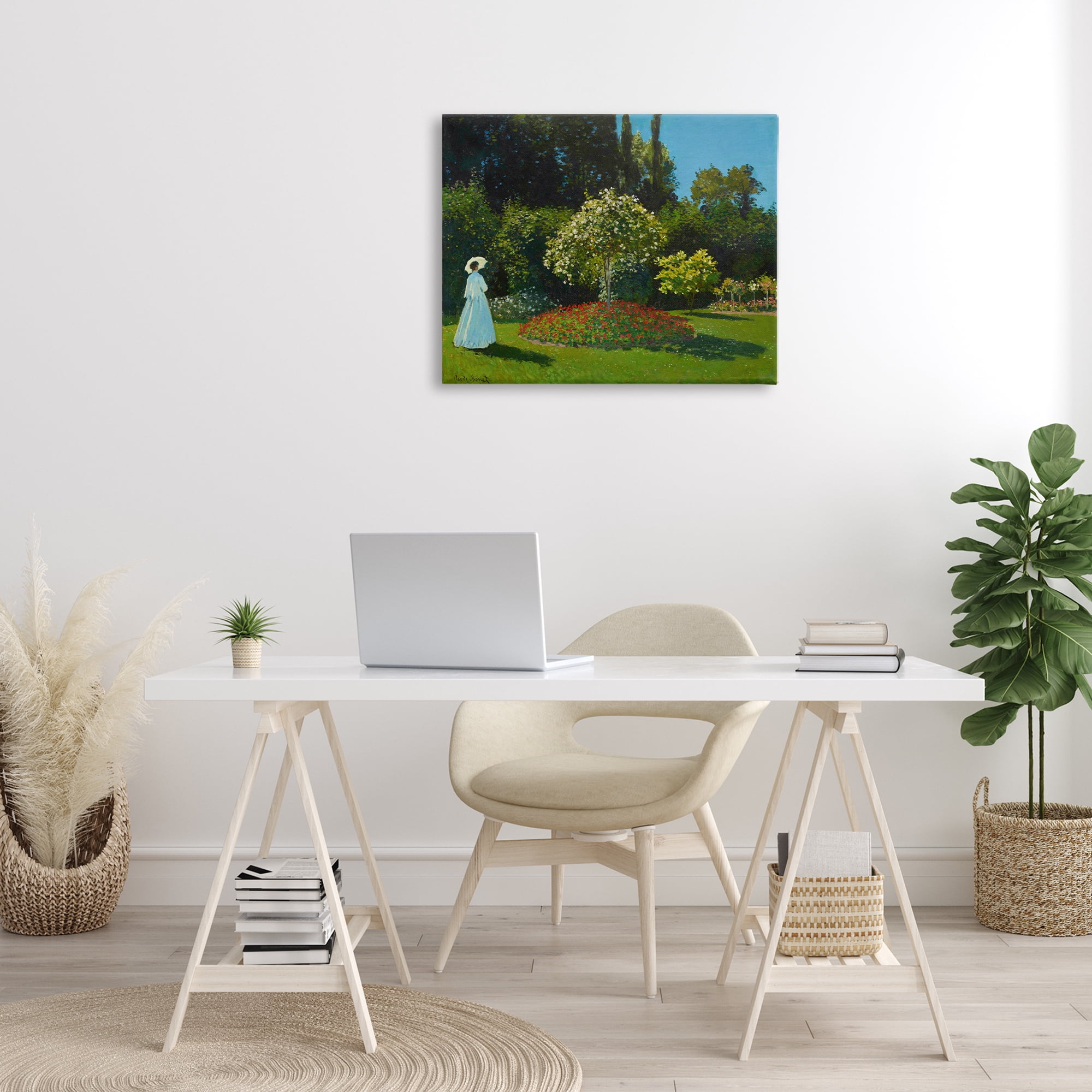 Stupell Industries Classic Monet Lady in Garden Landscape & Nature Painting Wrapped Canvas Art Print Wall Art, 30 x 24