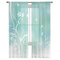 thumbnail image 4 of Green Grass Flower Butterfly Tulle Curtains for Living Room Bedroom Modern Chiffon Sheer Kitchen Curtains, 4 of 7