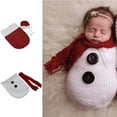 thumbnail image 3 of kurtrusly Newborn Baby Stretch Snowman Wrap Photo Props Infant Photography Props Knitting Sleeping Bag, 3 of 4