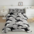 thumbnail image 2 of Erosebridal Cartoon Shark Comforter Set Full Size Ocean Sea Animal Bedding Set Sea Underwater World Comforter Marine Theme Quilt Set, 2 of 7