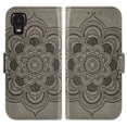 thumbnail image 3 of Compatible with Alcatel TCL A3 A509DL / A30 Wallet Phone Case and Tempered Glass Screen Protector Flip Credit Card Holder Stand Flower Cell Cover for TCLA3 TLC A 3 3A 509DL 30A 5102 5.5 inch Gray, 3 of 8