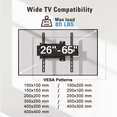 thumbnail image 3 of FitMetal Full Motion TV Wall Mount for 26-65 inch Tvs, Single Stud Corner Mount Bracket with Swivel & Tilt, Holds up to 80 lbs, Max Vesa 400x400mm, 3 of 7