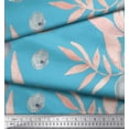thumbnail image 3 of Soimoi Silk Fabric Flower & Leaves Watercolor Printed Fabric 1 Yard 42 Inch Wide, 3 of 3