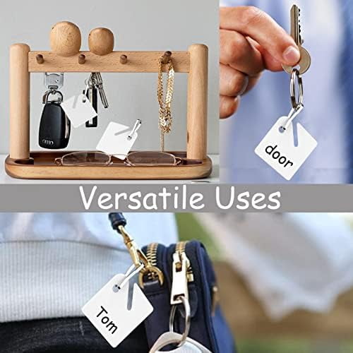 Tekola 100 Pcs Key Tags White Plastic Hanging Tags with Metal Snap Hooks, Tags for Slotted Key Cabinets Boxes Lockers Sturdy Frosted Item Identifiers for Home Office and Garage