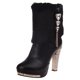 thumbnail image 1 of NECHOLOGY Botas Mujer Adulto Femenino Zapatos Botines para mujer Botas de tacón con de imitación para mujer, zapatos gruesos con tubo corto, súper altos, a la moda, para Europa y Unidos (Black, 8), 1 of 7