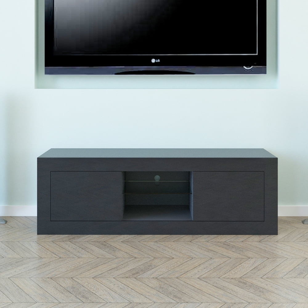 Winado High Gloss TV Stand,Media TV Console Table with Lights,Modern TV