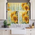 thumbnail image 2 of Suflower Curtain Valances Set Country Farmhouse Plant Pastoral Floral Kitchen Curtains 24&nbsp;inch Length Rod Pocket Valance and Tiers 3 Piece Set Small Bedroom Bathroom Laundry Decor, 2 of 9