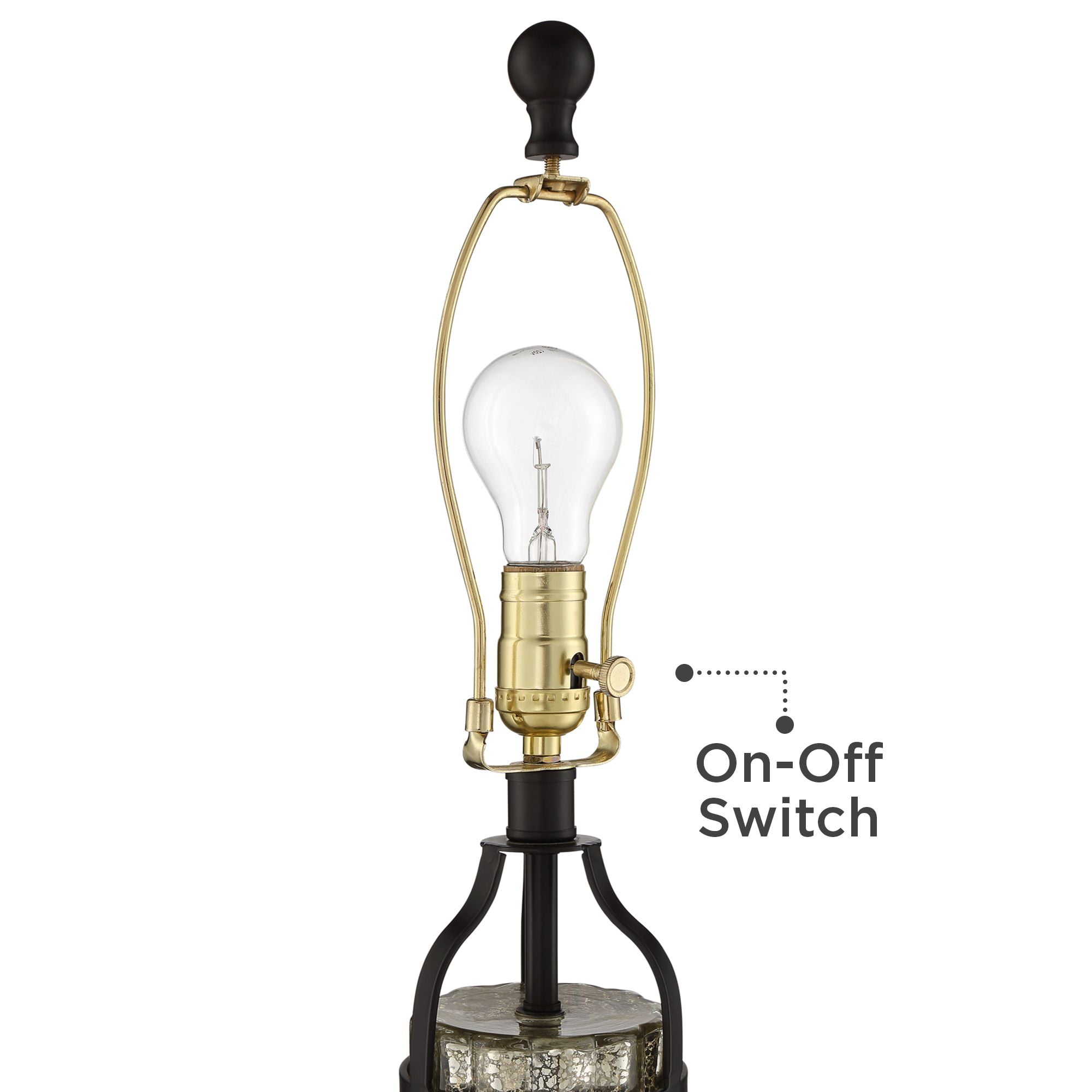 Franklin Iron Works Arian 27 1/2" Tall Modern Table Lamps Set of 2 Oil Rubbed Bronze Finish Metal Mercury Glass Living Room