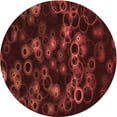 thumbnail image 1 of Ahgly Company Tapis d'Intérieur Ronds Transitionnels Rouges Lavables à la Machine, 5 Pieds Rond, 1 of 7