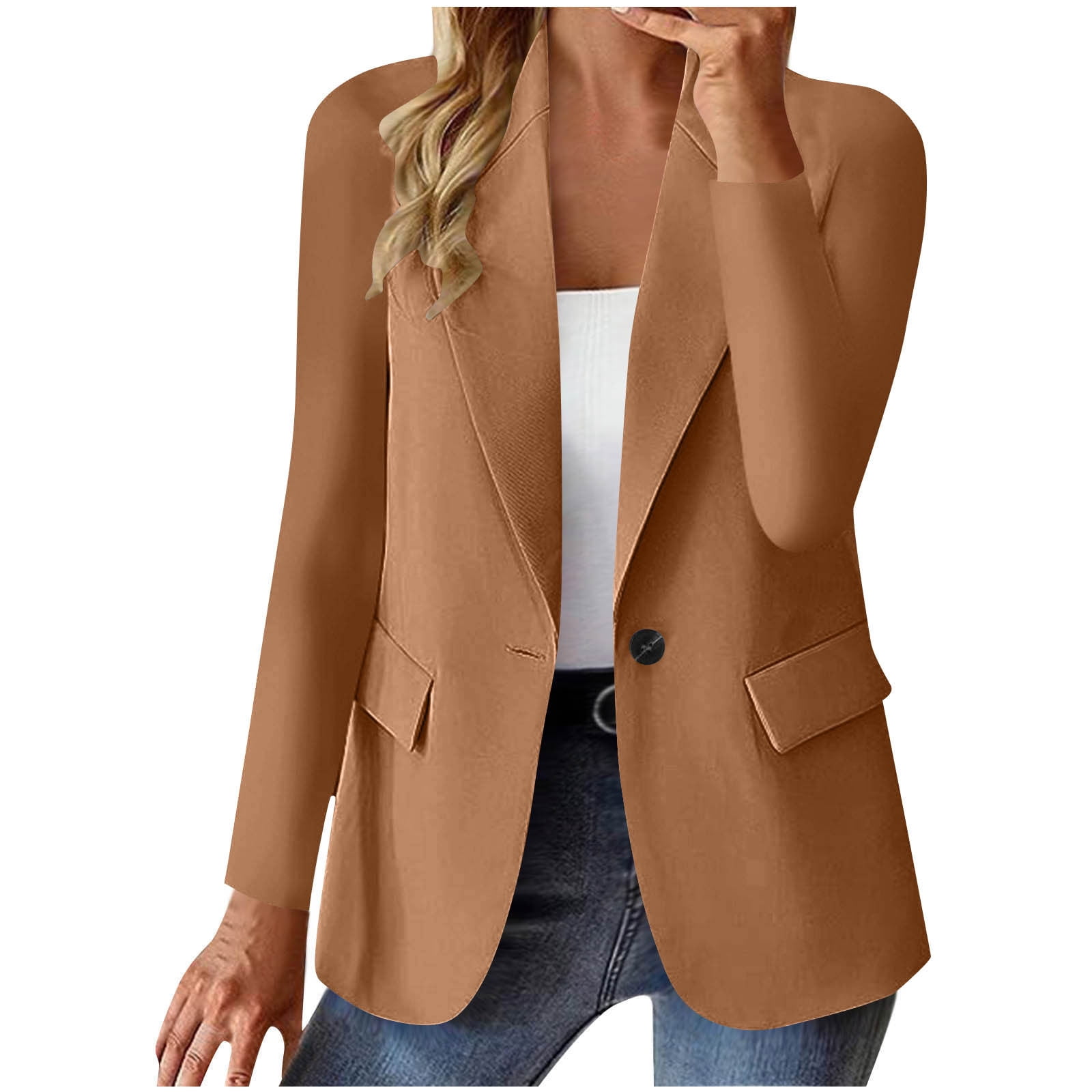 WULMLEO Women Blazers Business Dressy Casual Blazer Long Sleeve