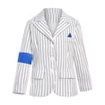 thumbnail image 4 of Striped Retro Stage Outfit for Halloween Pop Star Costume Set Jacket and Top with Pants and Hat with Tie for Disco Party Performance Show L, 4 of 7