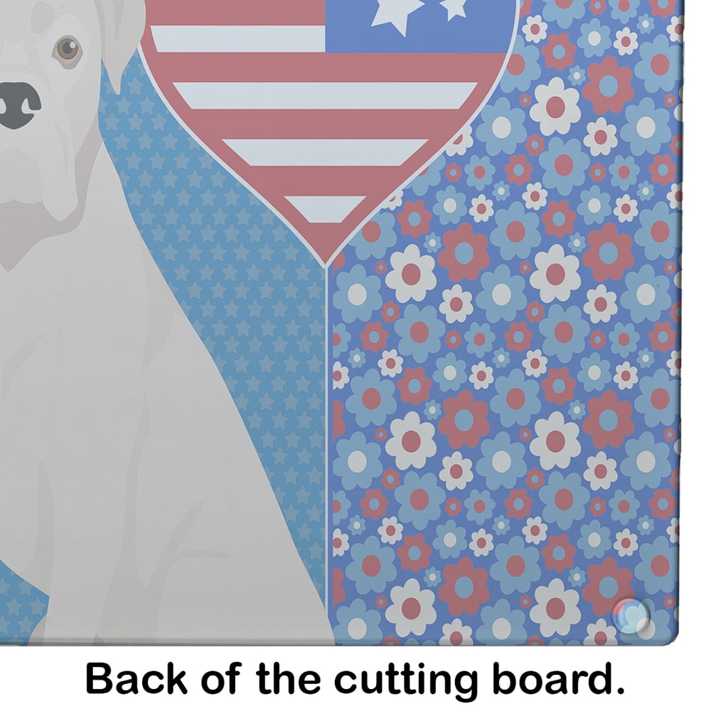 Natural Eared White Boxer Glass Cutting Board Large 12 in x 15 in