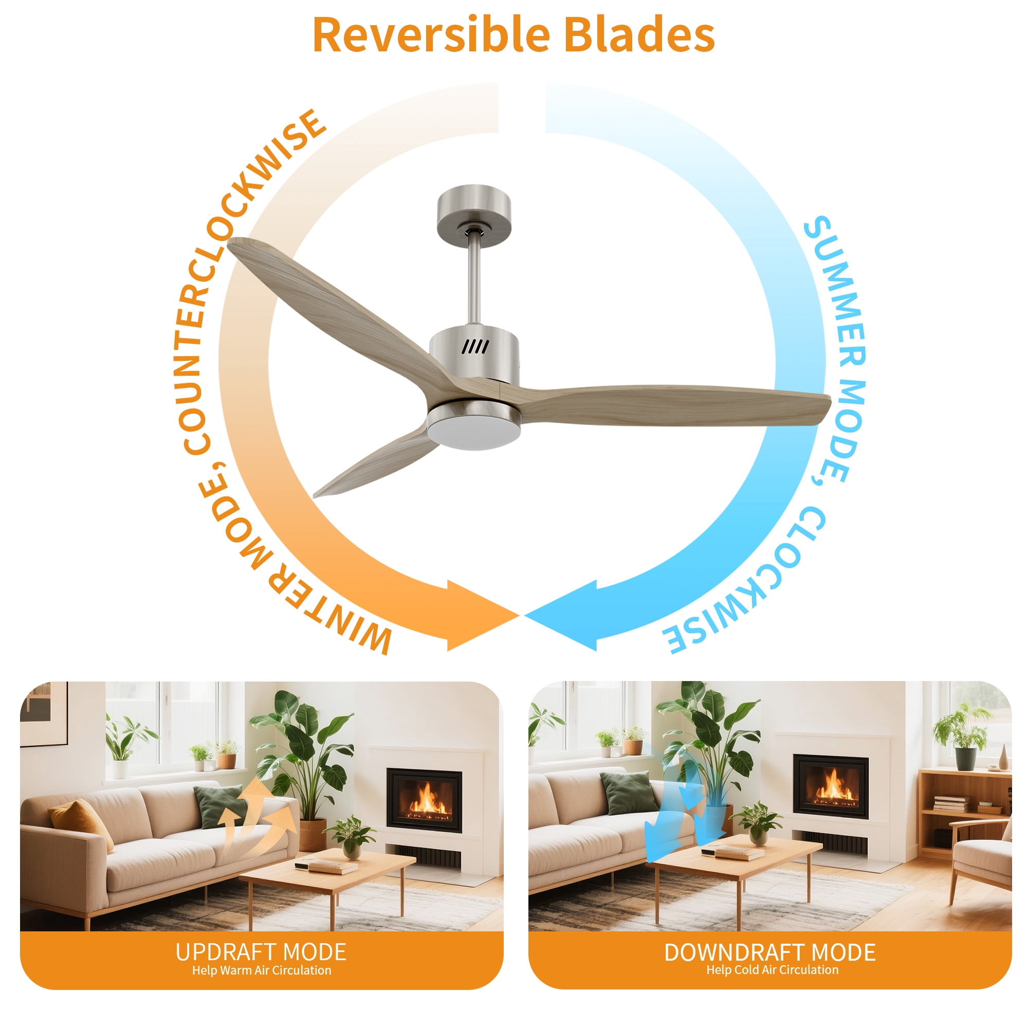 Taimei Glio 52 in. Nickel Light Oak Downrod Standard Ceiling Fan with LED with Remote Included DC Motor