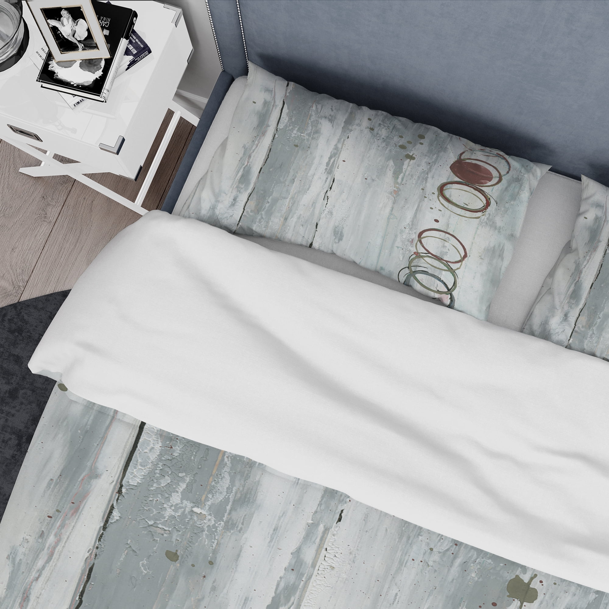 Designart 'Whitewashed Chinchilla' Geometric Duvet Cover Set