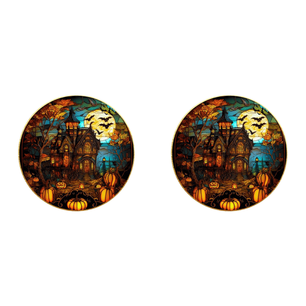 Adhesivo para Ventana de Castillo de Halloween FLhrweasw Suministros para Fiestas Espeluznantes Calabaza de Castillo