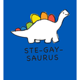 thumbnail image 2 of Pride Ste-Gay-Saurus Long Sleeve Adult Hooded Sweatshirt-Large-Blue, 2 of 3