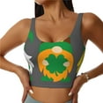 thumbnail image 2 of Haiem Spring St Patrick’S Day Irish Gnomes Pattern Womens Sports Bra - U Neck Padded Low Impact Yoga Bra Workout Crop Top Gym Moisture-Wicking Workout Vest -Medium, 2 of 9