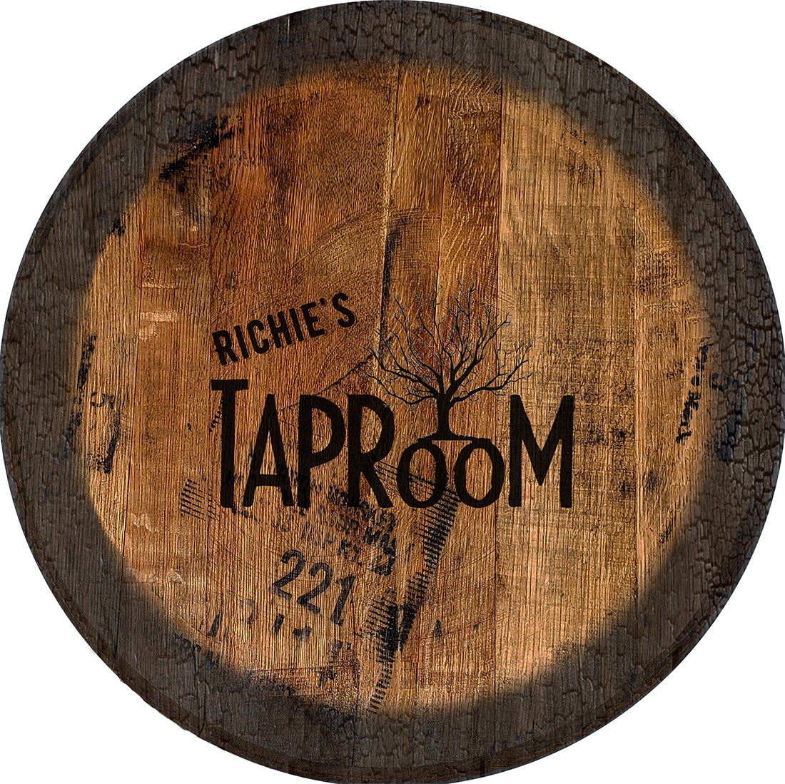 Bar Beer Taproom Beer Sign Large Oak Whiskey Barrel Wood Wall Decor