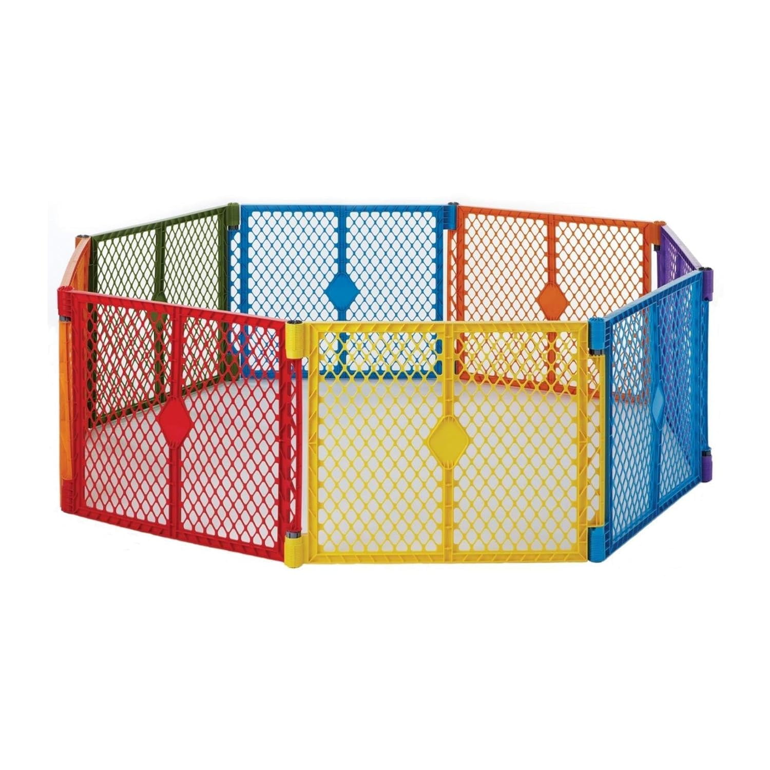 Toddleroo by North States Superyard Colorplay 8-Panel Play Yard, Multicolor