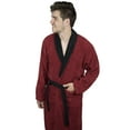 thumbnail image 2 of Men?s 100% Terry Cotton Bathrobe Toweling Gown Robe Two tone Maroon Large, 2 of 7