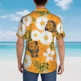 thumbnail image 4 of Fuzoiu White Floral and Butterflies Print Hawaiian Shirt for Men, Summer Beach Casual Short Sleeve Button Down Shirts, Men’s Beach Summer Shirts with Pocket,Large, 4 of 7