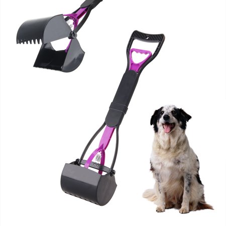 Folding Pets Pooper Scooper Set for Dogs with Poop Bags Waste Pick up Best Long Handle Scoop Easy to use Portable and Heavy Duty with Jaw Claw Bin (23.5