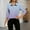 Pink, variant on Women Color Block Collar 3/4 Sleeve Top Modern Contrast Design Blouse Fashionable Casual Wear Versatile Everyday Outfit(Purple#1,S)