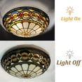 thumbnail image 7 of Vinplus Tiffany 3 Light Flush Mount Ceiling Light 16" White Finish with Tiffany Glass, 7 of 7