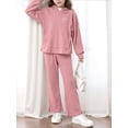 thumbnail image 2 of OYYN Girls Graphic Jogging Suits Sweatsuits 2 Piece Set Oversized Hoodie and Sweatpants Clothes (Pink 7-8 Years), 2 of 7
